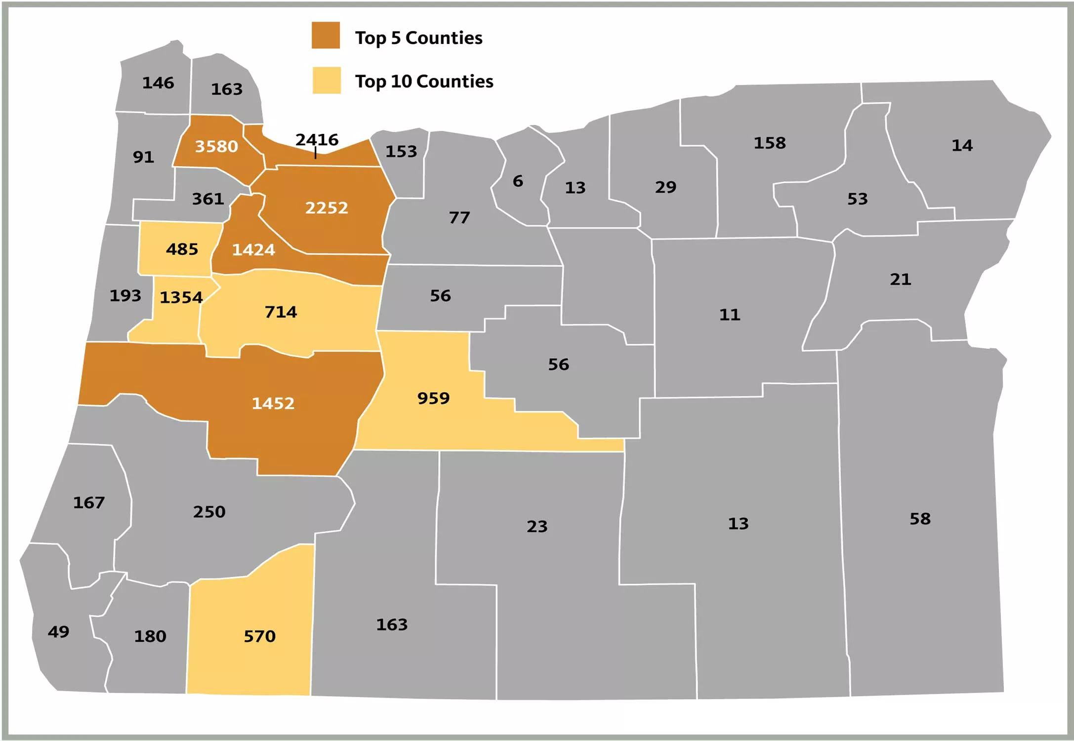 2023 Oregon county map